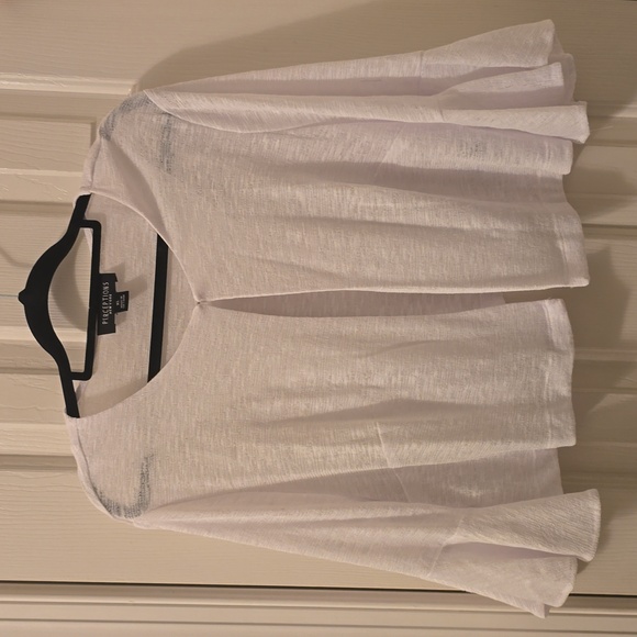 PERCEPTIONS BRAND WOMEN'S WHITE SHORT OPEN CARDIGAN SHRUG SIZE XL - Picture 1 of 16